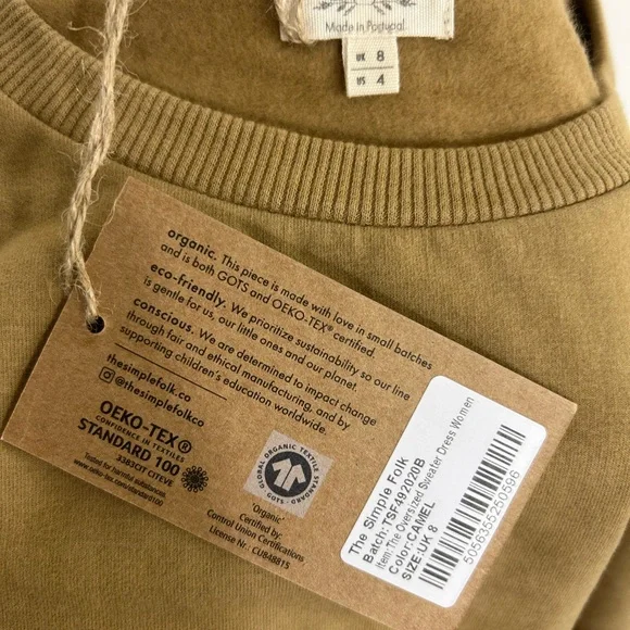 The Simple Folk organic oversized sweatshirt dress - Picture 2 of 3